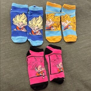 Set of 3 Dragon Ball Z Adult Ankle Socks